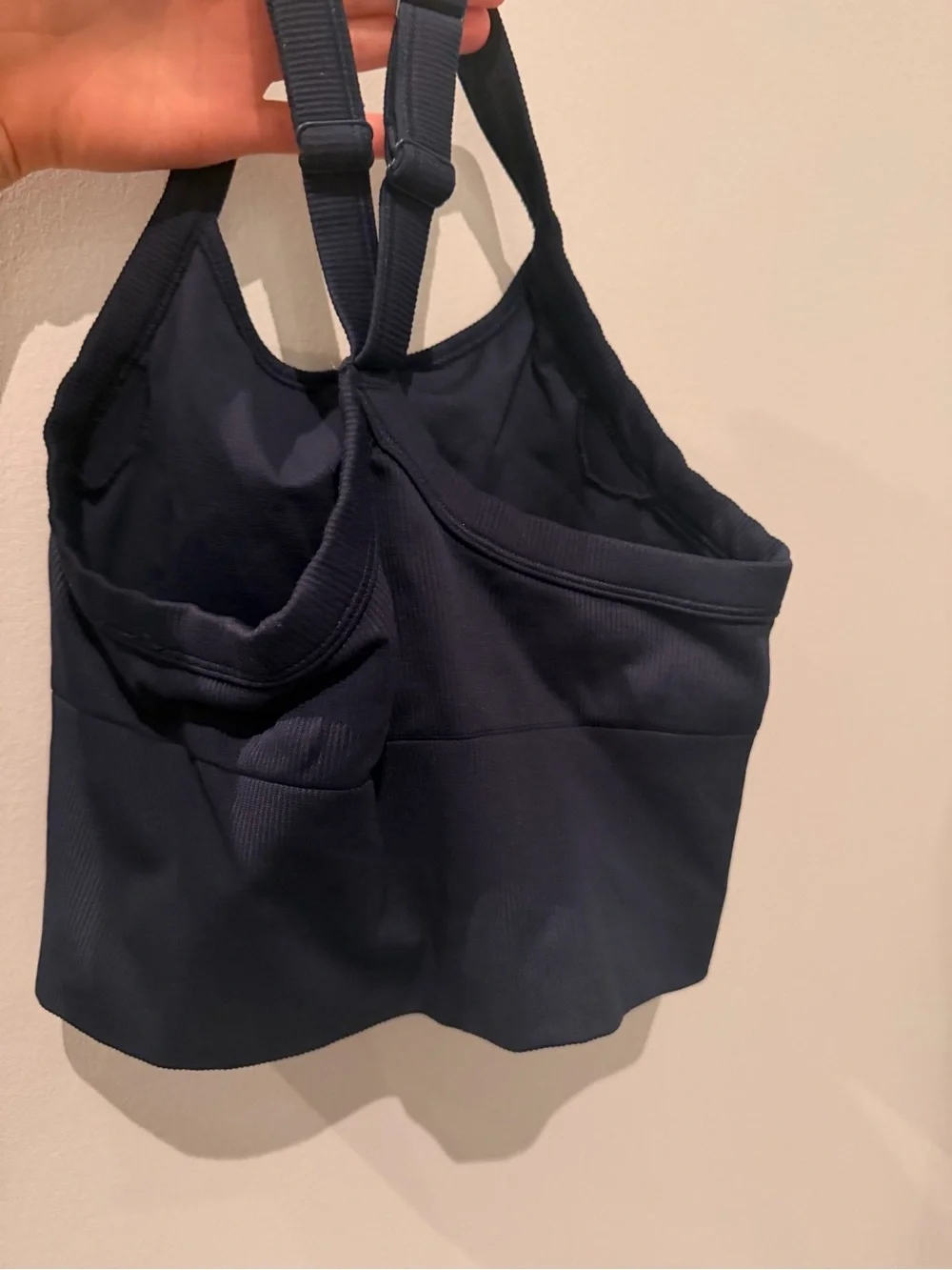 Alo navy set: seamless ribbed favorite bra tank + 7/8 high waist airlift legging
